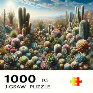 500 1000 1200 2000pcs Jigsaw Puzzle Cactus Desert Landscape With Succulents For Family Challenging Brain Teaser Educational Gift