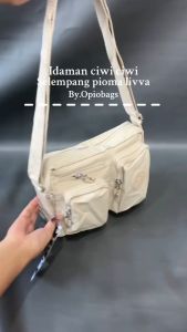 OPIOBAGS TAS SELEMPANG BAHU WANITA / SLING BAG NYLON WANITA / TAS SELEMPANG WATERPROOF / PIOMA LIVVA
