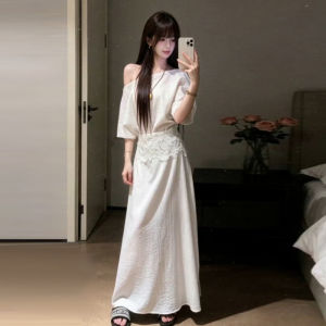 NIUVIES | One-Shoulder Sleeveless Womens Long Dress