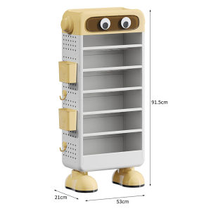 ตู้เสื้อผ้าแขวนติดผนังแบบตั้งได้ลายการ์ตูนน่ารักสำหรับใส่กระเป๋าและร่มในช่องทางเข้าบ้าน ชั้นวางของสำหรับจัดระเบียบ