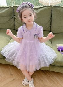 M22 Kuromi Lace Polo Dress Kids Girl Dress