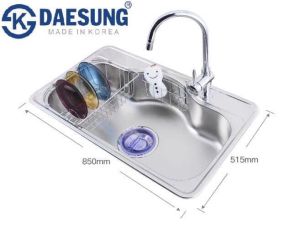 Bồn rửa chén 1 hố to  mã số PDS-850 hiệu DAESUNG nhập khẩu nguyên bộ từ Hàn Quốc