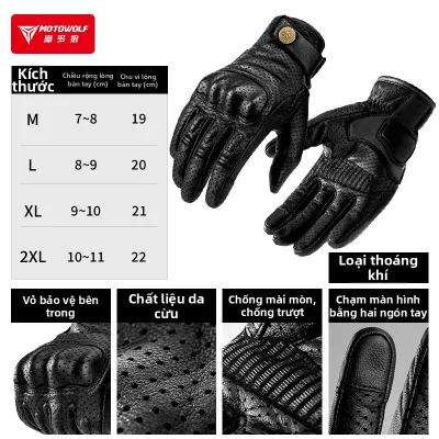 MOTOWOLF | Găng Tay Mùa half-finger Chống Rơi Thoáng Khí