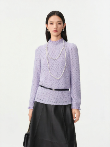 Koradior | Spring French Lace Trimmed High Neck Undershirt