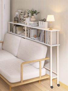 Narrow Wall-Facing Bookshelf Rear Organizer Shelf