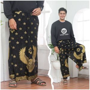 SARUNG CELANA INSTAN PRADA BATIK DEWASA MOTIF GARUDA EMAS PERAK