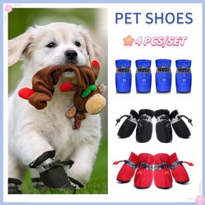4Pcs Pet Shoes Dog Anti-Slip Boots Puppy Rain Shoes Cat Shoes Pet Paw Protector Sock Pet Accessories