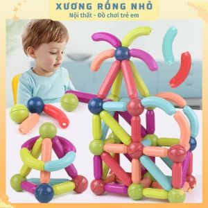 Bộ Xếp hình nam châm 64 chi tiết đồ chơi xếp hình phát triển trí thông minh cho bé
