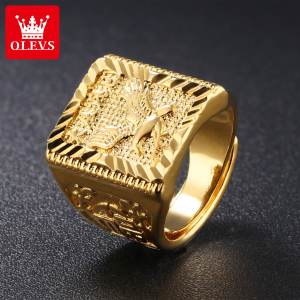 OLEVS Authentic Can Be Pawned 18K Gold Mens Ring