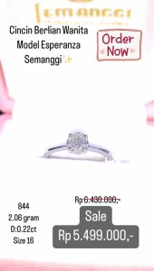 Cincin Berlian Esperanza Semanggi Wanita - SMG 844
