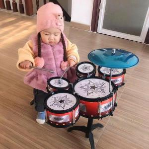 Drum Kit Kids Drum Toy Beginner Knock Percussion Instrument Large Artificial Drum Set Intelligence Development Puzzle