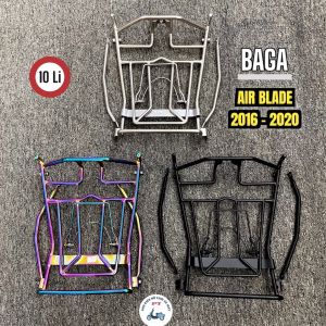Baga AirBlade (AB) 125i/150i đời AB 2016 - 2021 Inox / Sơn Đen / Titan - Loại 10 li bắt chắc chắn cứng cáp