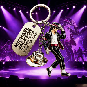Bandai | 2026 Michael Jackson Keychain Classic Dance King Pendant Key Ring Fashion Singer Key Chain Creative Gift for Men Women