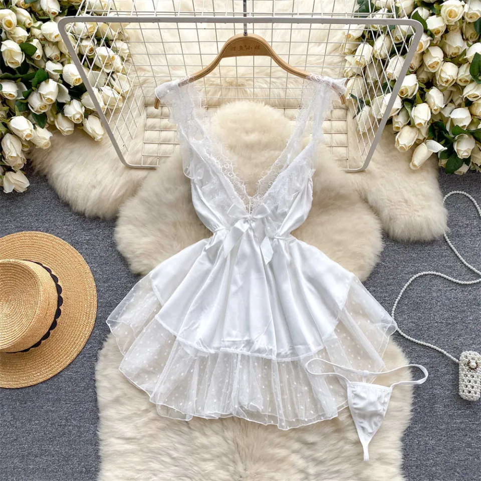 chinese dress ladies Cute Nightgowns For Women Lace Trim Sleep Dress High Slit Nightgown Lace  Trim Side Sleep Dress Bowknot Decor Sleep Modal Cami Spaghetti Dress at  Amazon Women's Clothing store