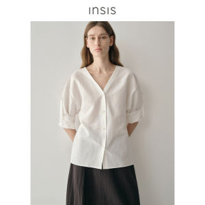 INSIS FEMME | Elegant V-neck Slimming Loose 3/4 Sleeve Womens Shirt