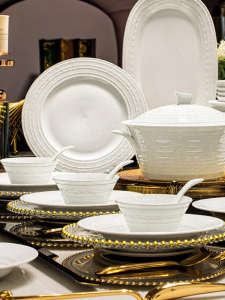 mornenjoy | Luxury Ceramic Dining Set White