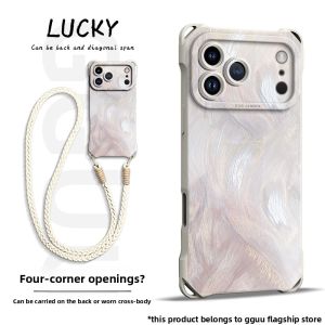 GGUU | Protective Case for iPhone 17 Pro Max Silicone Luxury Style with Shoulder Strap and Lens Cover