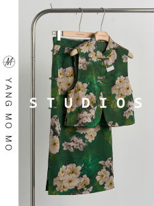 New Chinese Style National Trend Button Embroidered Jacket Half Skirt Set Summer New Arrival Womens Clothing Hanfu Suit