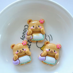 Đáng Yêu Gấu Vàng Hoa Nhựa Phụ Kiện Cho Diy Kem Gel Ốp Lưng Điện Thoại Tóc Tủ Lạnh Móc Khóa