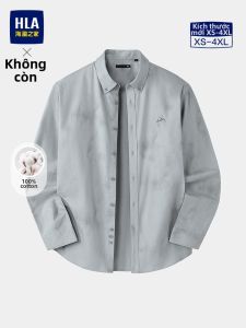 HLA | Áo Sơ Mi Nam Phong Cách Áo Khoác Vải Cotton Thuần