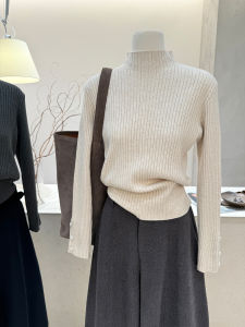 Xiao Zhang Korean Style Long Sleeve Knitted Sweater Womens Slim Fit Base Layer Shirt Half High Collar Autumn Winter New Arrival