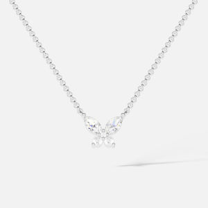 Elegant White Butterfly Womens Necklace