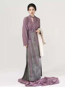 Original Song Dynasty Hanfu Long Cheongsam Improved Three Pleat Skirt for Office Wear Commute City Diary by Weaving Office