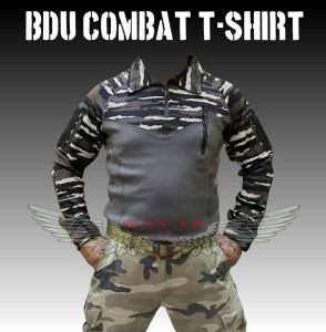 Kaos BDU scuba loreng lengan panjang kaos tactical combat wangki