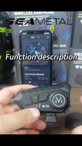 SEAMETAL Tai Nghe Liên Lạc Bluetooth 5.3 Bộ Đàm Gắn Mũ Bảo Hiểm Gắn Mũ Bảo Hiểm Xe Mô Tô