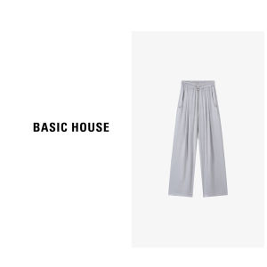 Basic House Casual Solid Color Wide Leg Straight Pants Summer New Style Drawstring Versatile Casual Sports Long Trousers
