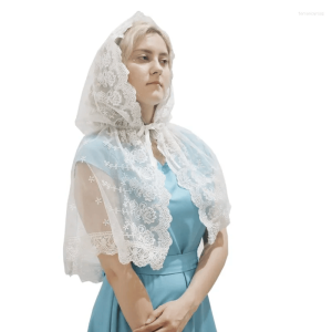Summer Short Lace Trim Shawl White Hooded Cloak Decorative Veil Bohemian Style Fashionable And Stylish Accessories for Women