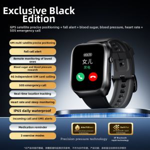 DiDO | Fall Alert Smartwatch For Elderly Blood Pressure Glucose Heart Rate Monitoring Insert SIM Health Bracelet