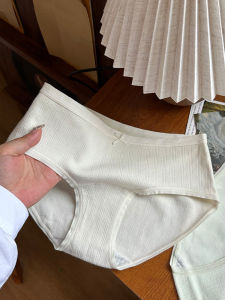 Pure Cotton Butterfly Knot Triangle Underwear Extended Crotch Comfortable mid Waist Womens Briefs Breathable Ladies Panties