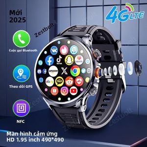 Đồng Hồ Thông Minh H18 Màn Hình 1.95 Inch Hệ Điều Hành Android 10.0 Camera 8MP GPS Bộ Nhớ Trong 256GB Dây Đeo Thép Hỗ Trợ WiFi Tương Thích Với Google Play Store Thiết Bị Theo Dõi Sức Khỏe
