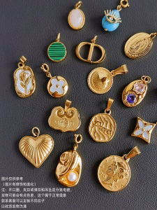 RUKL New Love Beauty Collection 8 Non-fading 18K Gold Buckle Pendant Open Ring Accessory Single Drop Niche Style Jewelry