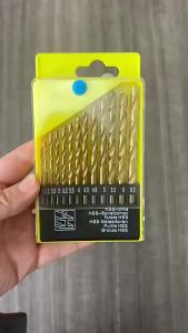 MATA BOR BESI SET 1 - 65MM 13PCS KUNING MURAH BAGUS MATA DRILL BESI KAYU ALUMINIUM BOX MIKA