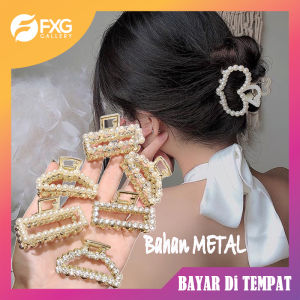 FXG Jepit Rambut Bahan Metal Dengan Mutiara Jepitan Pita Wanita Korea Lucu Cocok Untuk Anak & Dewasa ACC32
