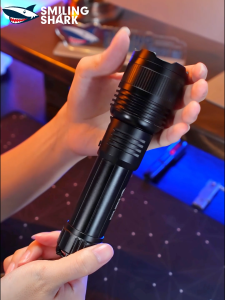 SmilingShark Super Bright Flashlight M80 100W 5000LM Powerful USB Rechargeable Waterproof Tactical Military Handheld Flash Light With Rope Heavy Duty Zoom