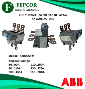 ABB THERMAL OVERLOAD RELAY TA200DU-M