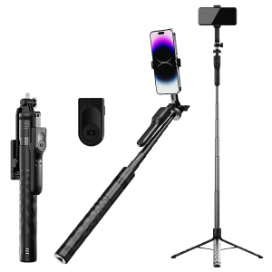 ขาตั้งกล้องแบบยืดได้ 1.7 ม. ไม้เซลฟี่ไร้สายบลูทูธแบบพกพาขาตั้งกล้องสมาร์ทโฟนแบบพกพาสำหรับโทรศัพท์ไอโอเอส แอนดรอยด์