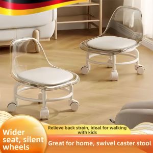 NAIFUNA | Acrylic Silent Child-Friendly Rolling Stool
