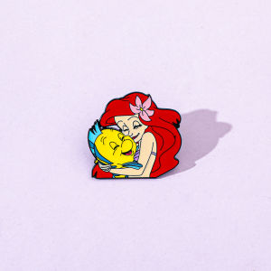 Disney Cartoon Little Mermaid Metal Enamel Brooch Backpack Shirt Clothing Accessories Gift Suitable for Fans