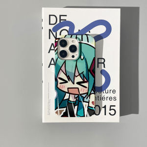 Cute Miku Initial Sound Cartoon Phone Case Compatible with iPhone 14 Apple 15 pro Max Hard Shell Protective Cover for Girls