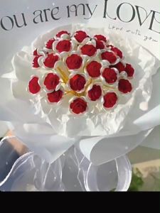 【Free Gift Card+Led Light】21pcs Artificial Rose Flower Bouquet Flower Set Creative Simulated Roses For Christmas Gift Wedding Decorations Home Party Decor Valentines Day Gift