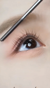 Jiauting Metal Iron Lashes Mascara Waterproof Silk Fiber Mascara Black Long Curling Eyelash Extensions Non-clumping Eyes Makeup Cosmetics