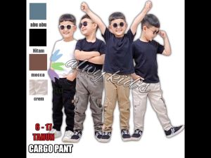 Celana Panjang Anak Cargo Umur 6-15 Tahun-KAIN TWILL non strit bahan katun tuwill thrasher TOKO ALWY