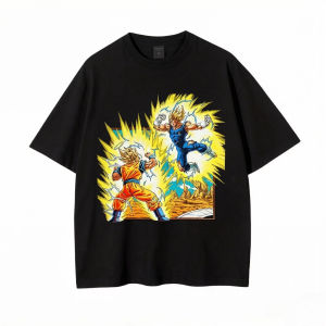 Bandai | Mens T-shirt Japanese Anime Dragon Ball Print T-shirt Harley Cooku Cotton T-shirt Pop Street Style Short-sleeved Top White