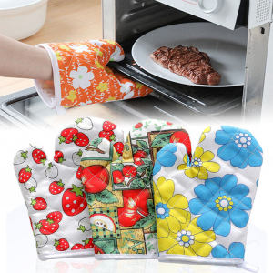 Kitchen Color Thickened Heat Insulation Gloves Home Oven Baking High Temperature Resistant Anti-Scald Insulation Non-slip Gloves