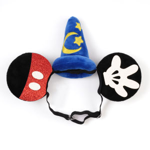 Minnie Mouse Ear Adjustable Hairband Blue Star Crescent Rod Soft Polyester Headpiece Girls Princess Party Birthday Creative Gift