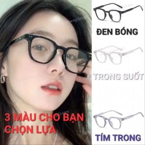 Mắt Kính Thời Trang Form Vuông Bầu Điểm 2 Chấm Ngang Đuôi Mắt Tròng Mika Không Độ Có 3 Màu Gọng Cho Bạn Lựa Chọn